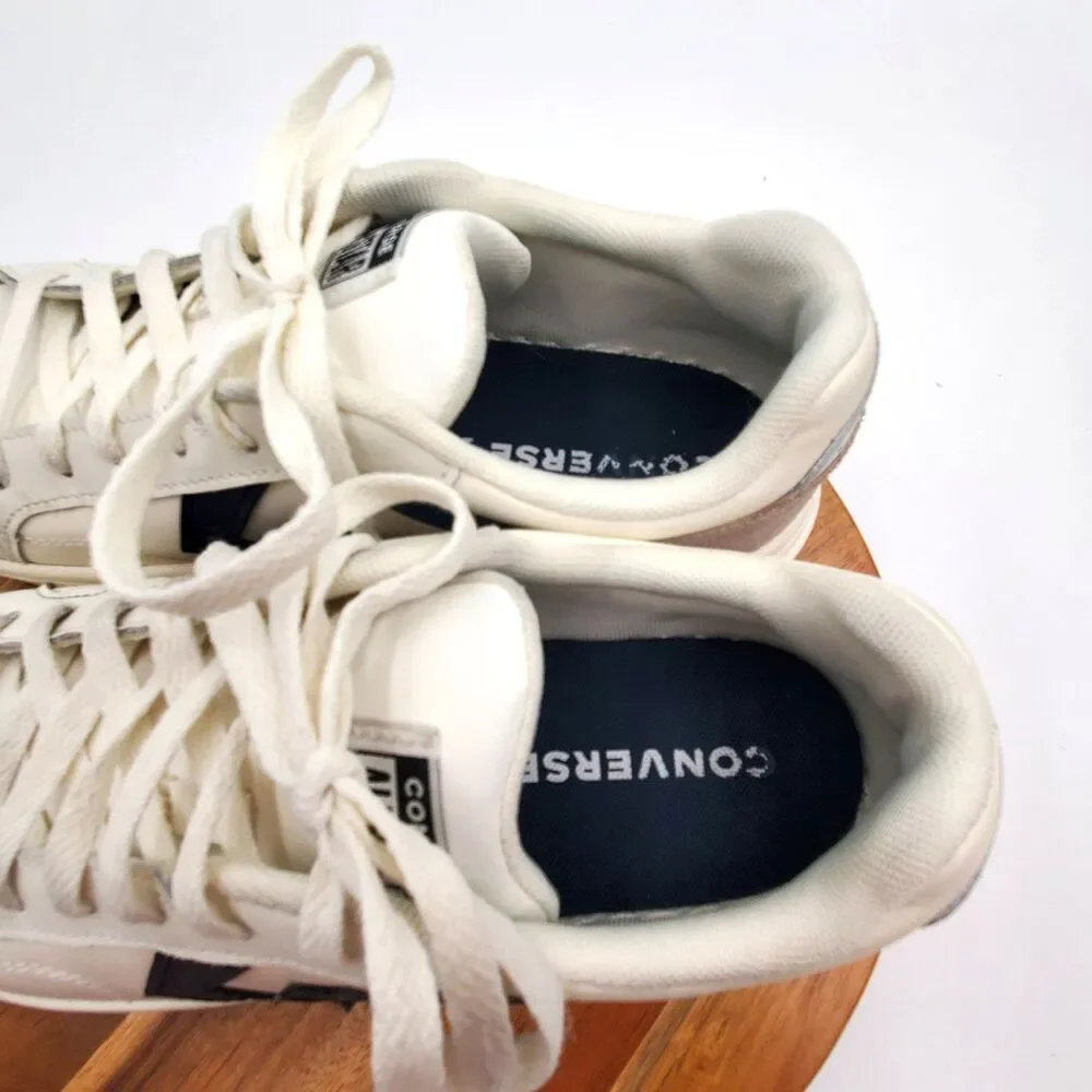 Converse Pro Blaze Classic Ox Leather White Navy Shoes Men's 9.5 A10124C